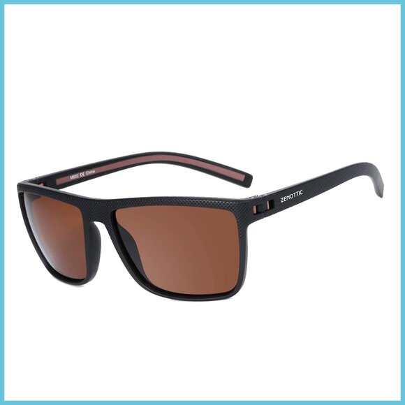 Polarized Sunglasses with Lightweight TR90 Frame UV400 Protection Square